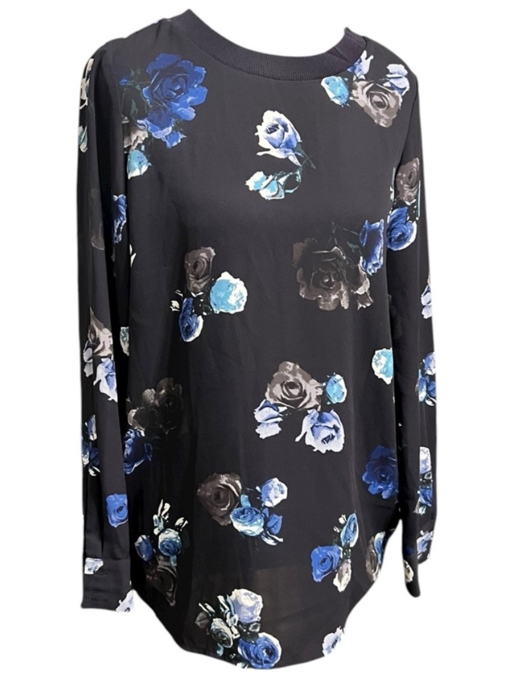 Thakoon Black and Blue Floral Blouse XS